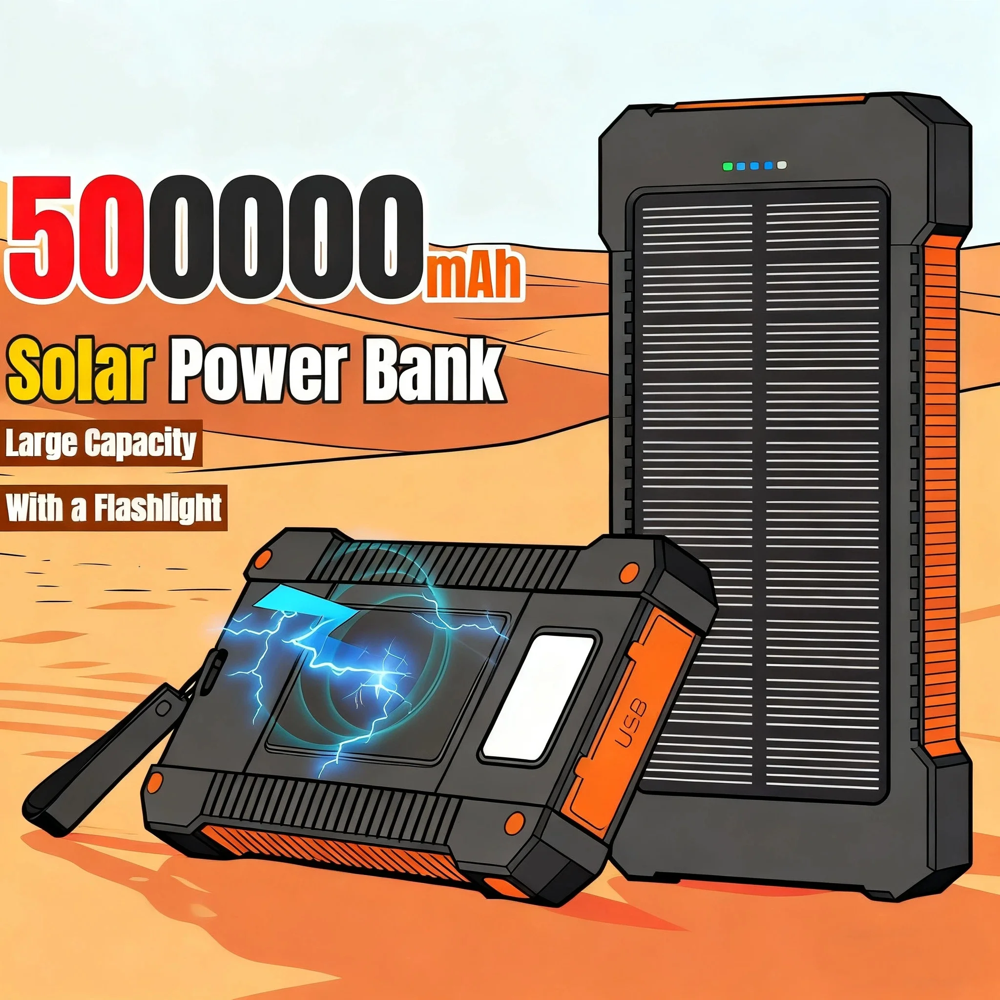 Banco de energía Solar de 5000 - Usb Charger Dynamo reseña y precio
